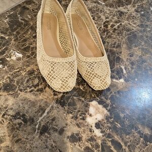 NWT Chicos Cora Raffia  Ballet Flats Size 7